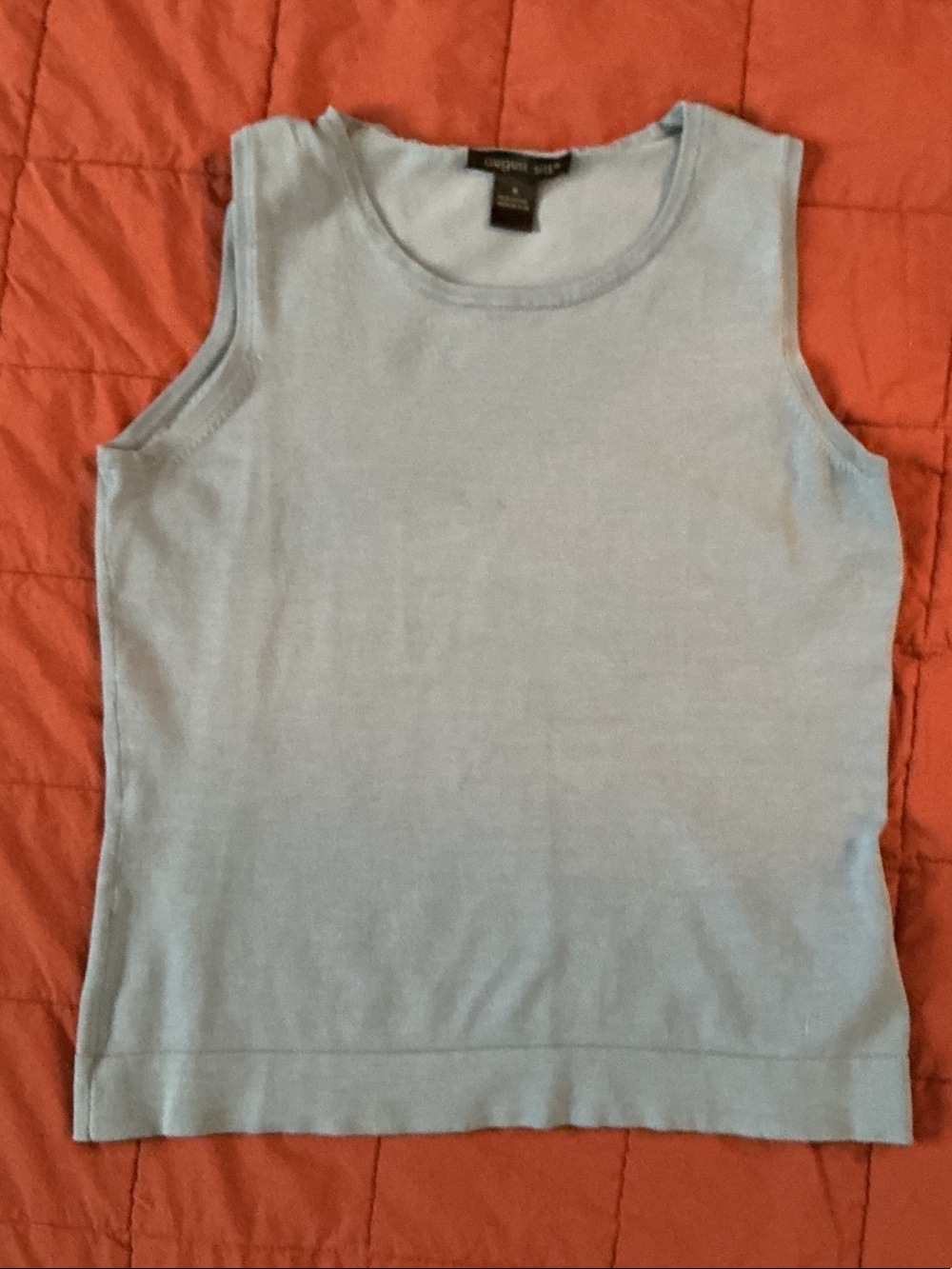 august silk Pale Blue Sleeveless Crewneck Knit Tank